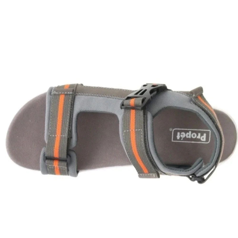 New Propet Eli Strap River Mens Grey Open Toe Sandals MSV031N Size 13 X Wide EEE